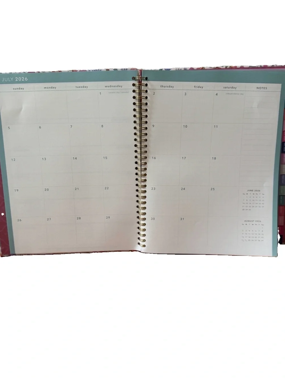 Clementine Paper inc. 12 month Large Size Planner 11x9”Pink Floral 2026-2027